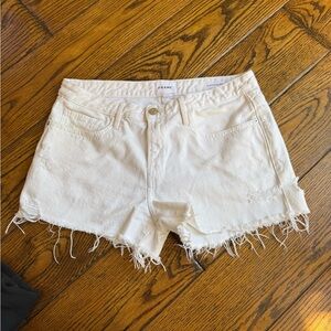 Frame Denim Women's Frayed White Jean Shorts